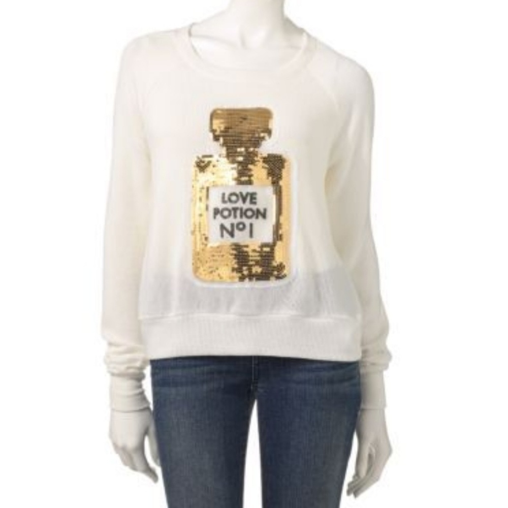 Love Potion No. 1 Gold Sequined Sweater